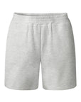 Baumwolle Shorts in grau auf weißem Hintergrund.