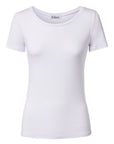 Weißes T-Shirt mit Rundhals.